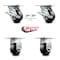 Service Caster 4 Inch Glass Filled Nylon Caster Brakes/Swivel Locks and 2 Rigid SCC, 2PK SCC-35S420-GFNB-SLB-BSL-2-R-2 - alternate 3